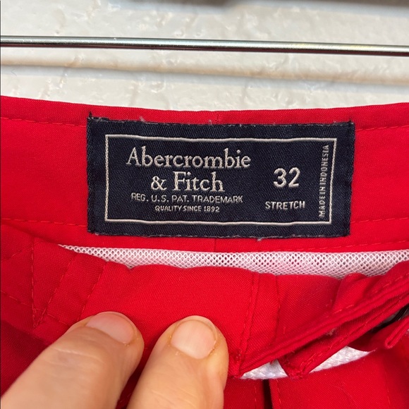 Abercrombie & Fitch Men’s Red Stretch Lined Swim Trunks 32 - Picture 3 of 10